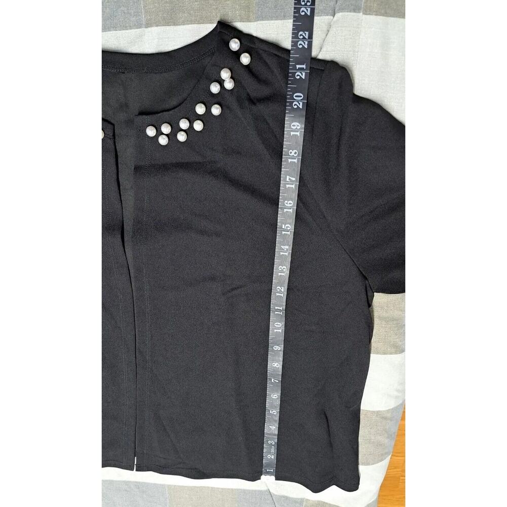 Womens Pearls Long Sleeves Open Front Jacket Outerwear Black‎ 2XL - Picture 5 of 10